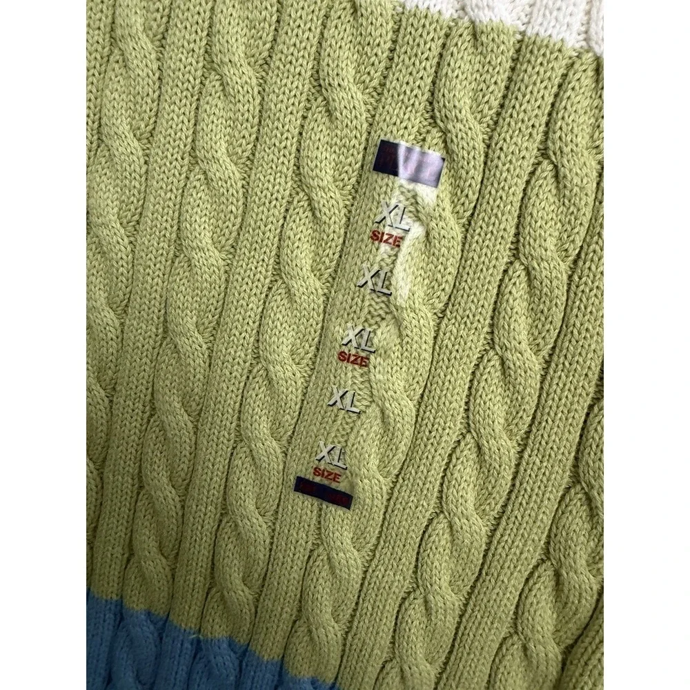 NEW The Children's Place Boys Blue Cable Knit Sweater Vest Size XL V Neck Cotton